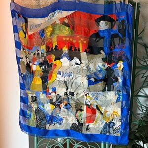 Rare Silk Moulin Rouge Scarf
